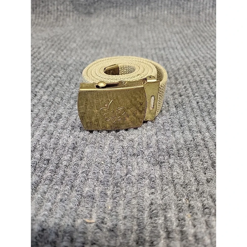 Vintage Boy Scout Of America BSA Brown Belt Anchor Mark Brass Buckle‎